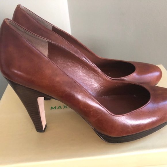 Max Studio Upton Women's Leather Platform Heels Cuoio-BC Brown 8.5 - Picture 3 of 6